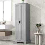 Storage Cabinet with Two Doors for Bathroom, Office, Adjustable Shelf, MDF Board, Grey N725P181207E