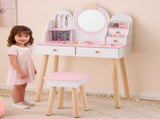 White and pink crown element, MDF particleboard solid wood legs, painted and melamine laminated, 72068757
