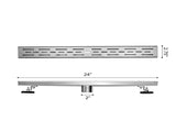 24 Inch Linear Shower Drain with Removable Brick Patterned Grate Cover, 304 Stainless Steel Shower 35704059