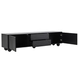 ZUN ON-TREND Cream Style TV Stand with Arched Doors & 2 Drawers for TVs up to 75", Minimalist Media N721P205779B