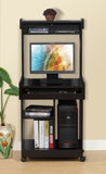 Microwave Cart Coffee Station Computer Cart on locking castors hutch gliding shelf B107P283308