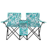 Portable Outdoor 2-Seat Folding Chair with Removable Sun Umbrella Pineapple 98412060