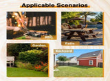 8-Person Rectangle Wooden Picnic Table, Outdoor Camping Dining Table with 2 Seats, Garden, DIY w/2 08420818