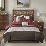 Embroidered 7 Piece Comforter Set Red Queen B03596918
