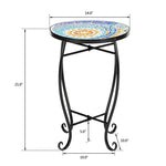 ZUN Blue Hawaiian Sun Mosaic Round Terrace Bistro Table 62269715