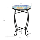 ZUN Blue Hawaiian Sun Mosaic Round Terrace Bistro Table 62269715