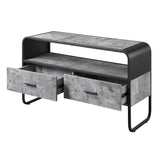 ZUN Concrete Grey and Black 2-drawer TV Stand B062P186514