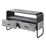 Concrete Grey and Black 2-drawer TV Stand B062P186514