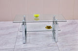 W 39.4" X D 19.7 " X H 17.7" Transparent tempered glass coffee table, coffee table 05193550