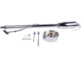 32" Steering Column Tilt Street Rod Floor Shift with Wheel Adapter No Key Chrome 25399086