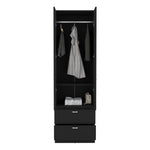 ZUN Vico 76" High Armoire Wardrove Closet with 2 Drawers, Double Door Cabinet , One Shelf and Hanging B200P188837