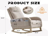Modern Accent Rocking Chair Rocking Chair with Solid Wood Legs, Upholstered Nursery Glider Rocker, 00466721