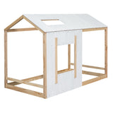 Twin Size House Platform with Roof and Window , WhiteNatural WF312208AAN