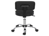 Semi-PU Leather Nylon Wheel 300lbs Round Stool With Backrest Plating Five-Star Feet Technician Stool 54431889