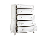 Opulence Modern Style 5-Drawer Chest Made with Wood in Pearl White B009P240964