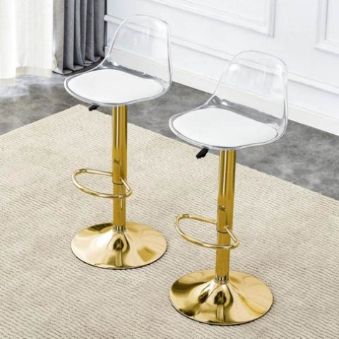 ZUN Modern minimalist bar chairs and bar stools. Can rotate 360 &deg; and adjust lifting. PET backrest and W1151P192280