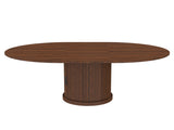 59" Extendable Oval Dining Table Set with 4 Walnut Chairs, 47-59" Rail-Free Expandable Table & 50928517