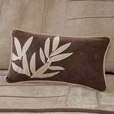 7 Piece Faux Suede Comforter Set Beige Queen B03596754