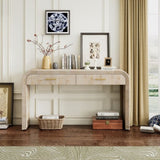 ZUN TREXM Unique Retro Silhouette Console Table with Open Style, Two Top Drawers for Entrance, Dinning WF317094AAD