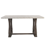 ZUN 60 inch Dining Table, Classic Farmhouse Rectangle Kitchen Table Ideal for Home, Kitchen, Grey 19592862
