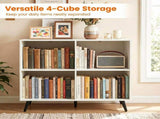 4 Cube Open Storage Bookshelf with 5 Heavy-Duty Metal Elevated Legs, Anti-Tip Wall Anchors Enclosed 46904035