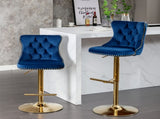 Furniture,Golden Swivel Velvetstools Adjusatble Seat Height from 25-33 Inch, Modern Upholstered 02776473