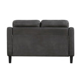 Gray Polished Microfiber Upholstered 1pc Loveseat Button Tufted Contoured Arms Solid Wood Frame B011P206271