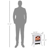 750W/1500W 17 inch Electric Fireplace Heater-White 71229355