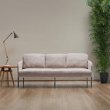 3 Seater Beige Polyester Fabric Sofa, Modern Upholstered Sofa, Comfy Small Couches for Small Space W1164P239083