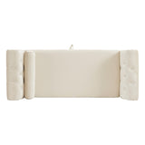 Velvet Multifunctional Storage Rectangular ottoman bench with 1 Pillow, Beige N769P186110B