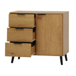 ZUN Storage Cabinet with 3 Drawers & Adjustable Shelf, Mid Century Cabinet with Door, Accent Cabinet for 55565674