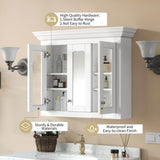 35" Bathroom Medicine Cabinet with Mirror, 5 Closed & Adjustable Shelves, Bathroom Wall Mounted N710P264306K