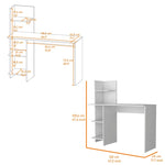 ZUN White Four Shelves Writing Desk B062P175176