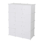 ZUN 12 Cube Organizer Stackable Plastic Cube Storage Shelves Design Multifunctional Modular Closet 88526165