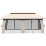 ZUN Outdoor Patio Gazebo 10' x 20' Gazebo Canopy Shelter with Netting Beige-AS （Prohibited 42898579