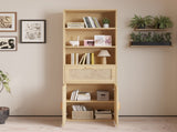 3-layer 1-drawer with double doors Triamcinol board rattan surface 60*23.5*180cm display cabinet 52877457