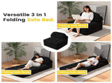 Convertible Corduroy Lounge Chair with Tufted Design, Full Foam Support, Fold-Out Sleeper & 46720776