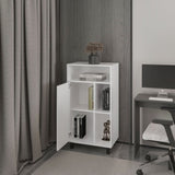 FM FURNITURE Blackwater Cabinet with Open Storage and 1 Door, White B128P301382