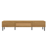 Boho TV Stand for TVs up to 80'' , Modern Farmhouse Media Console, Entertainment Center with Metal N710P206387Q