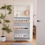 ZUN Entryway Bedroom Armoire,Shoe Cabinet,Wardrobe Armoire Closet, Drawers and Shelves, Handles, Hanging 92176488