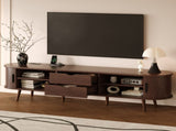 70 Inch Mid Century Modern TV Stand, TV Stand for 80 Inch TV, TV Stand with Tambour Doors, Drawers N710P339446P