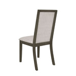 ZUN Set of 2 Beige Fabric Upholstered Dining Chairs, Dark Grey B016P227297