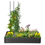 ZUN 6' x 3' Raised Garden Bed with Support Rod, Black Planter Box 31493632