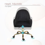 ZUN Velvet Home Office Chair with Wheels, Cute Chair with Side Arms and Gold Metal Base for Living Room, W1733P215112