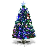 ZUN 3 Feet LED Christmas Tree with Snowflakes 52652396