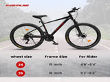 A26472B ECARPAT 21 Speed Mountain Bike, 24/26 Inch Adult Mountain Bicycle with Front Suspension, W1856P500415