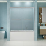 56"-60" W x 58" H Double Sliding Bathtub Shower Door, Semi-Frameless Bypass Tub Door, 1/4" W1573P292497