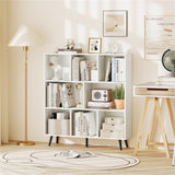 8 Cube Bookcase 3-Tier Modern Storage Organizer with 5 Metal Legs Bookshelves 93527657