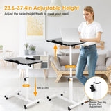 Mobile Standing Desk, Height Adjustable Rolling Laptop Table, 90 Tiltable Overbed Bedside Table, 27900793