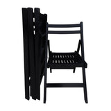 Furniture Slatted Wood Folding Special Event Chair - black, Set of 4, FOLDING CHAIR, FOLDABLE STYLE W49553509